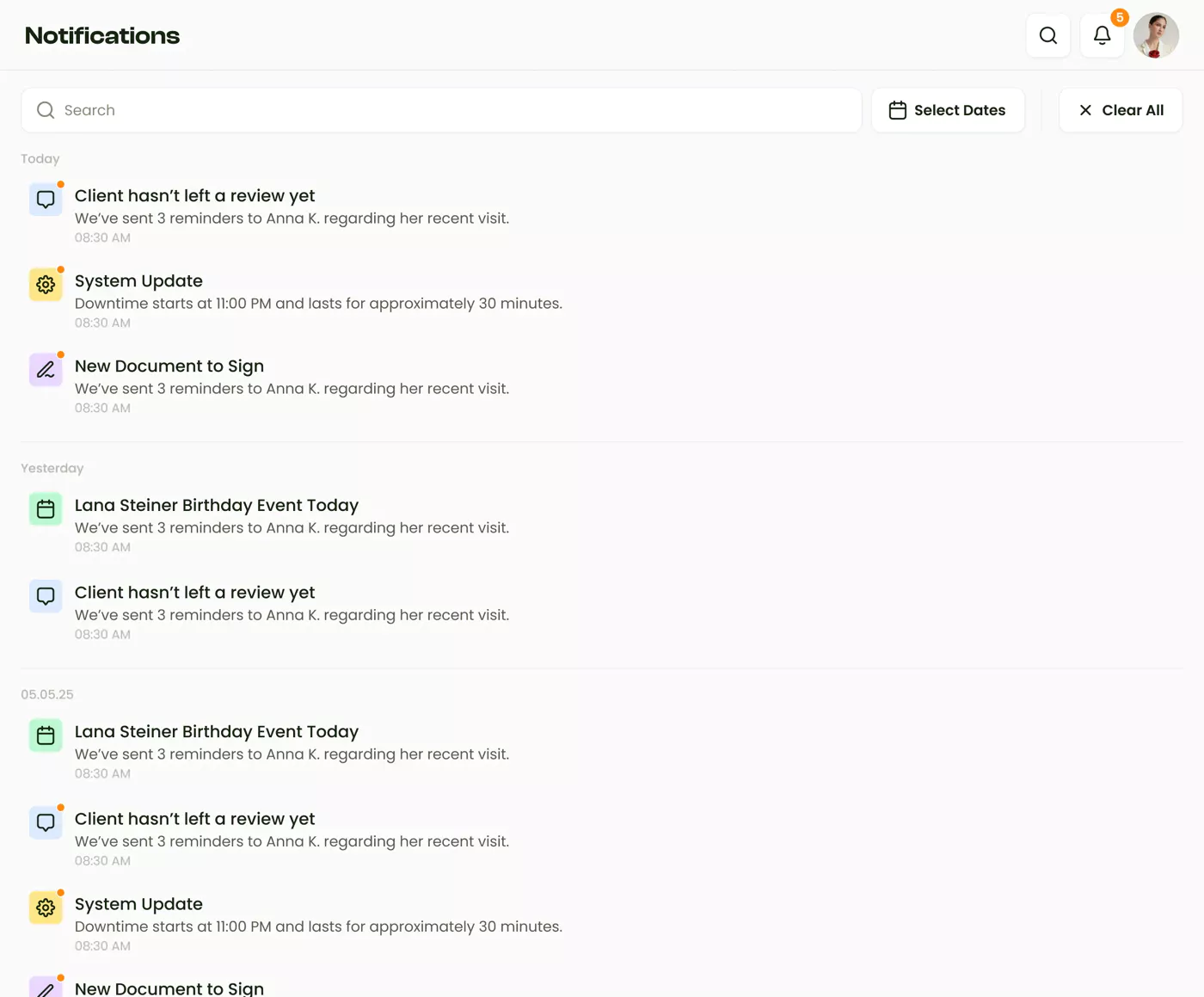 Smart notifications dashboard showing automated alerts, reminders, and real-time communication system for field service teams